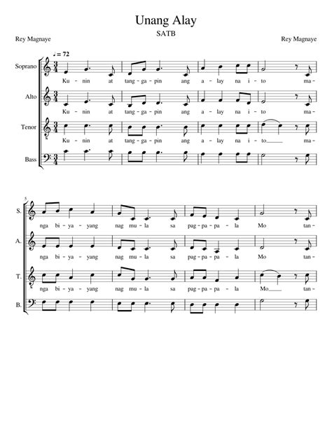 Free Unang Alay Satb by DaNestor sheet music .